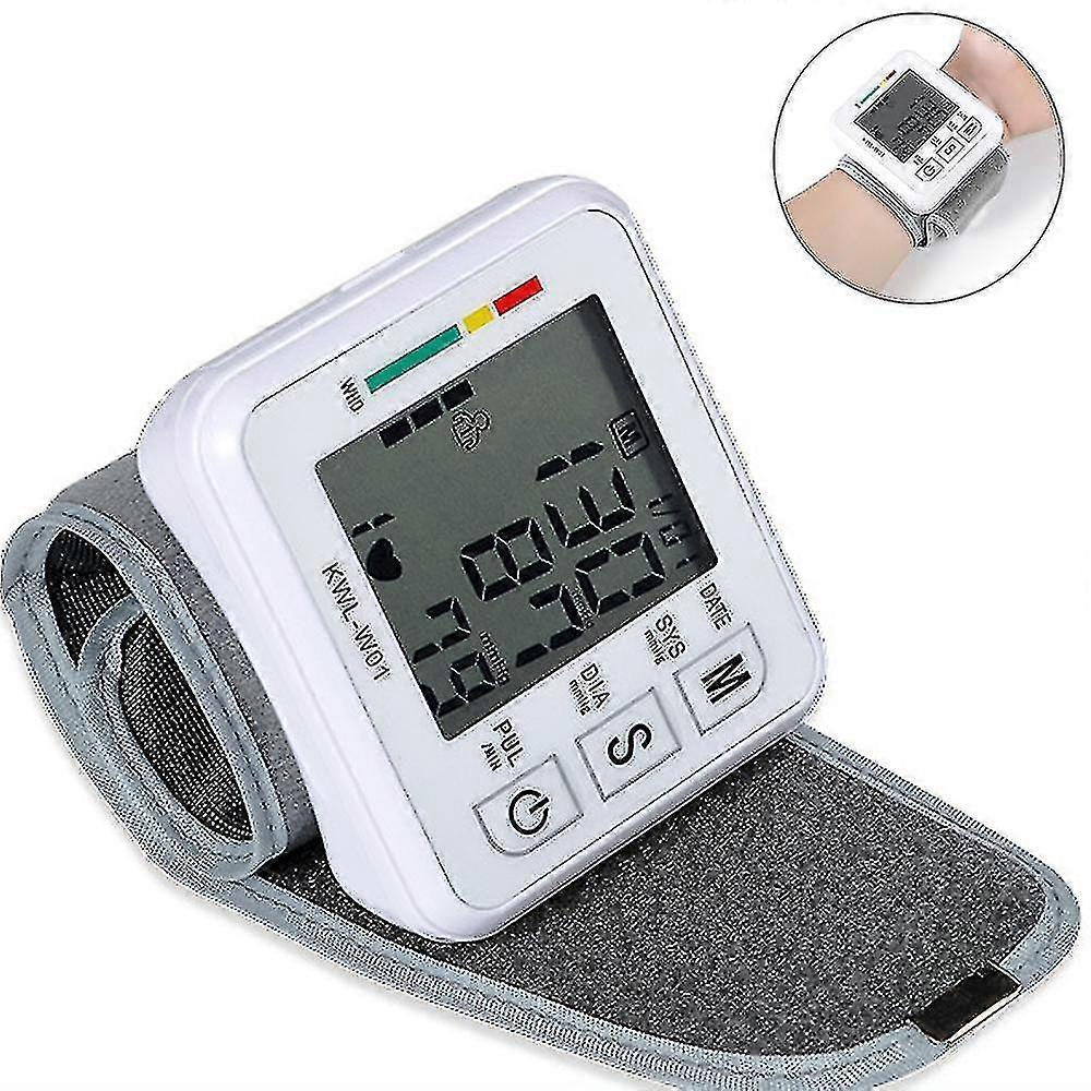 1 Pcs Automatic Wrist Blood Pressure Monitor, Blood Pressure Cuff With Large Backlight Lcd Display-bp Monitor, Bp Cuff For Detecting Irregular Heartbe