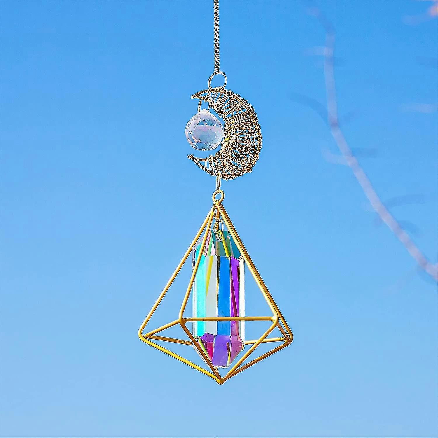 Crystal Suncatcher - Sunlight Catching Prism Crystal Lighting Pendant Window Hanging Orament Rainbow Crystal
