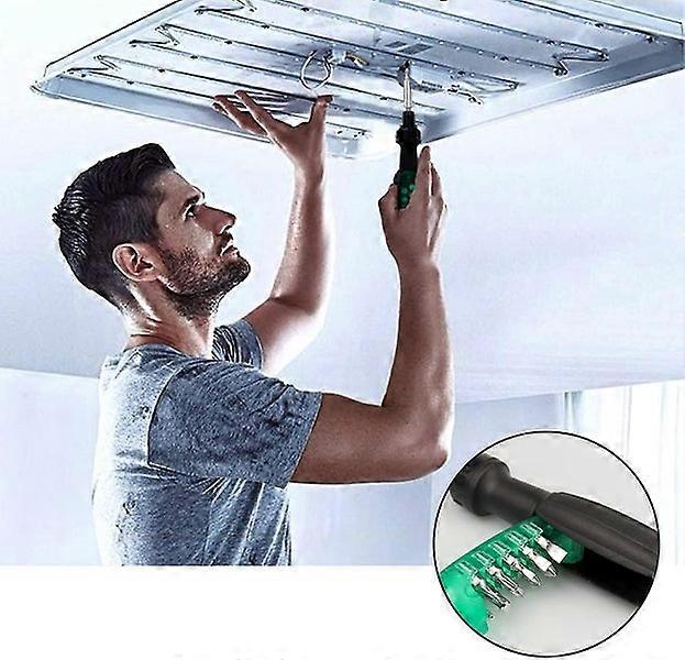 Ratchet Screwdriver Set with Hidden Magazine Design, Anti-Skid Handle, 10 Bits, Chrome Vanadium Steel, Portable Tool