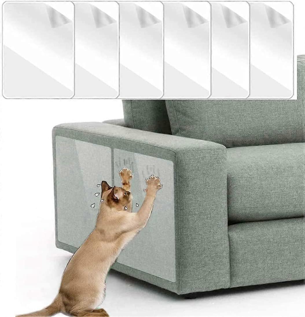 Pack of 6 Scratch Protection Sofa Cat, 45 cm x 20 cm, Transparent Cat Scratch Protection Furniture, Scratch Protection for Sofa