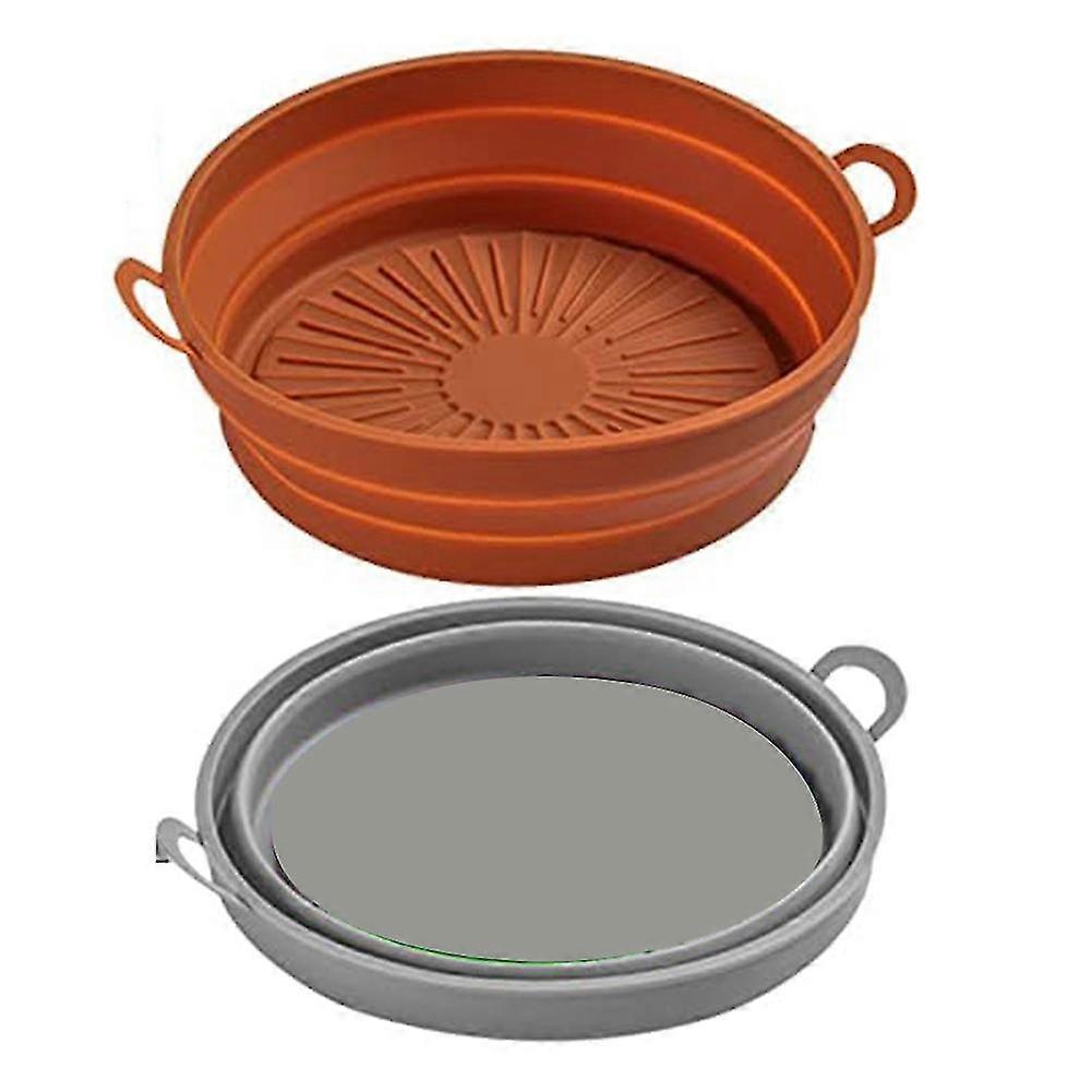 2 Pack Foldable Silicone Pot, 8.5 Inch Liners Reusable Basket, Fit For 5qt Or Bigger