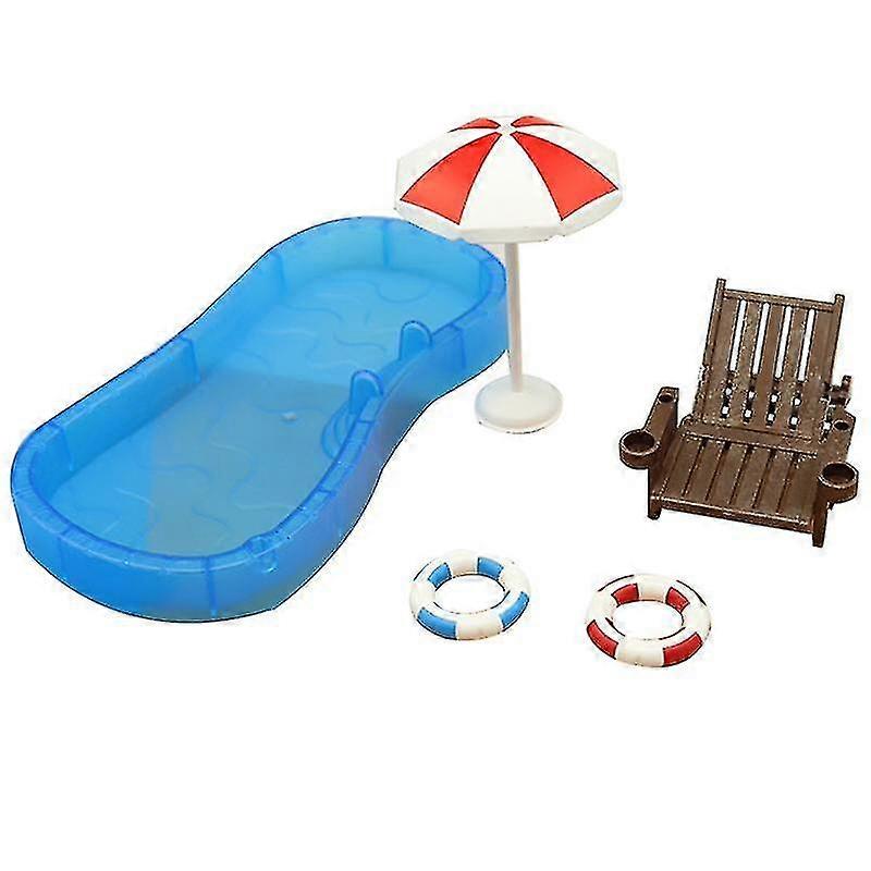 Nette Mini Schwimmen Dekoration Simulation Pool Ring Strandkorb Set