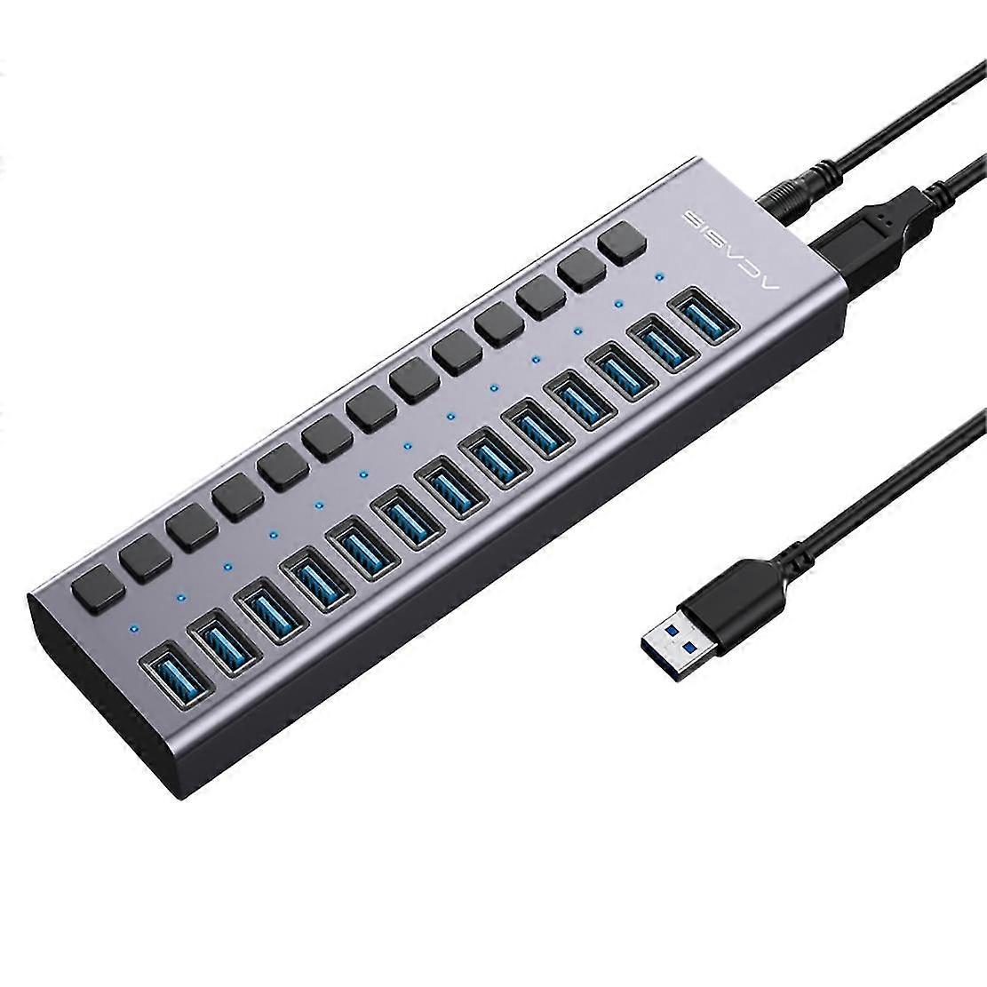 13-port Usb Hub 5gbps Usb3.0 Multi-function Expansion Interface Splitter Expander With Independent