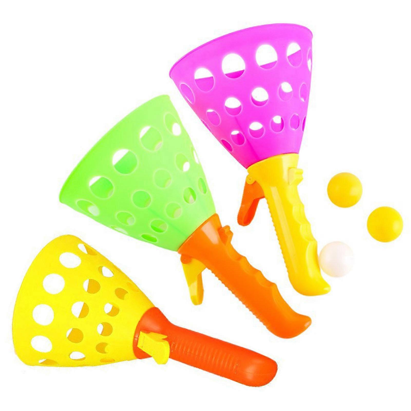 Kids Toss Catch Ball Toy with Launchers Parent-Child Interactive Throwing Ball Boys Girls Playground Indoor Outdoor Activity Game