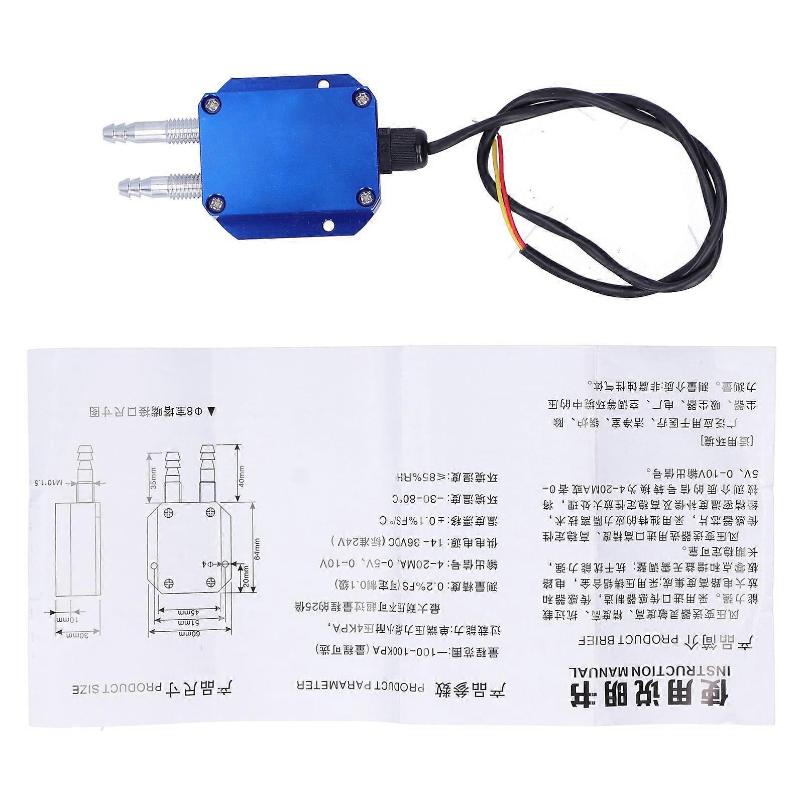 Winddrucktransmitter Blau DC24V Mikro-Differenzsensor für Kesselkohlebergwerk0-100kpa