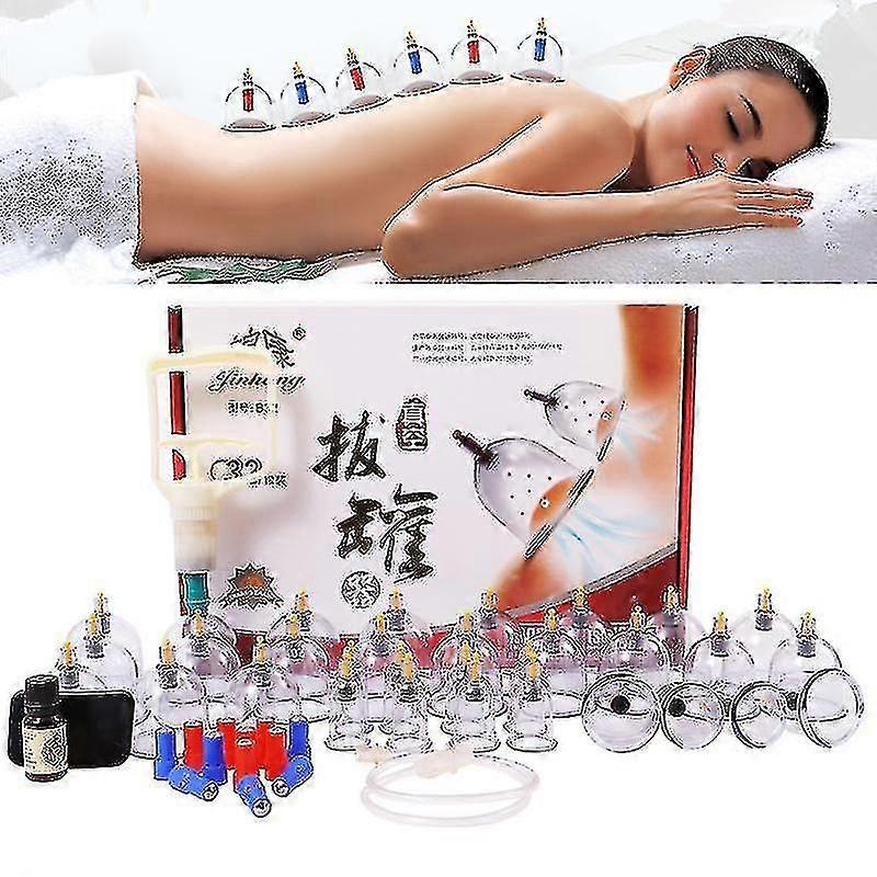 32 Cans Cups Chinese Vacuum Cupping Cup Set Pull Out Vacuum Apparatus