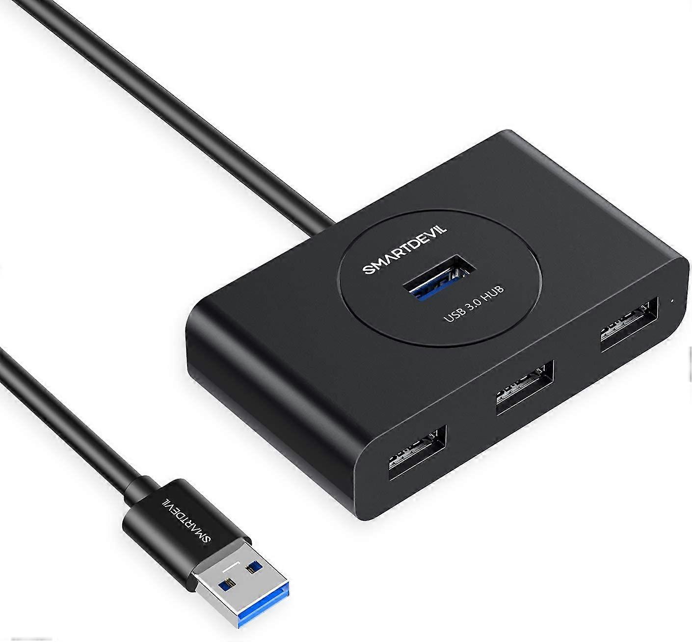 USB Hub 3.0 4 Bağlantı Noktalı 5Gbs Süper Hızlı Dağıtıcı, 1m Kablolu, PS4 Xbox 360.One/One S MacBook ile Uyumlu, Windows, Mac OS, Linux'u Destekler