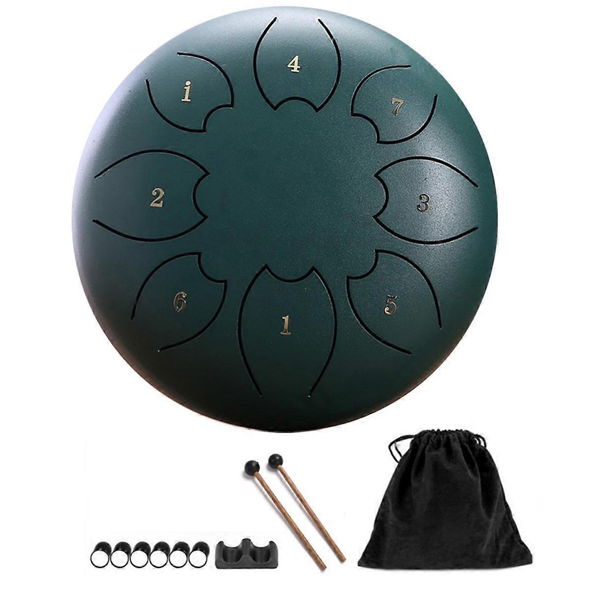 Tambor de Chuva para Exterior, Tambor de Língua de Aço 8Notes 6 Polegadas Chakra Tanque Tambor Percussão de Aço Acolchoado M