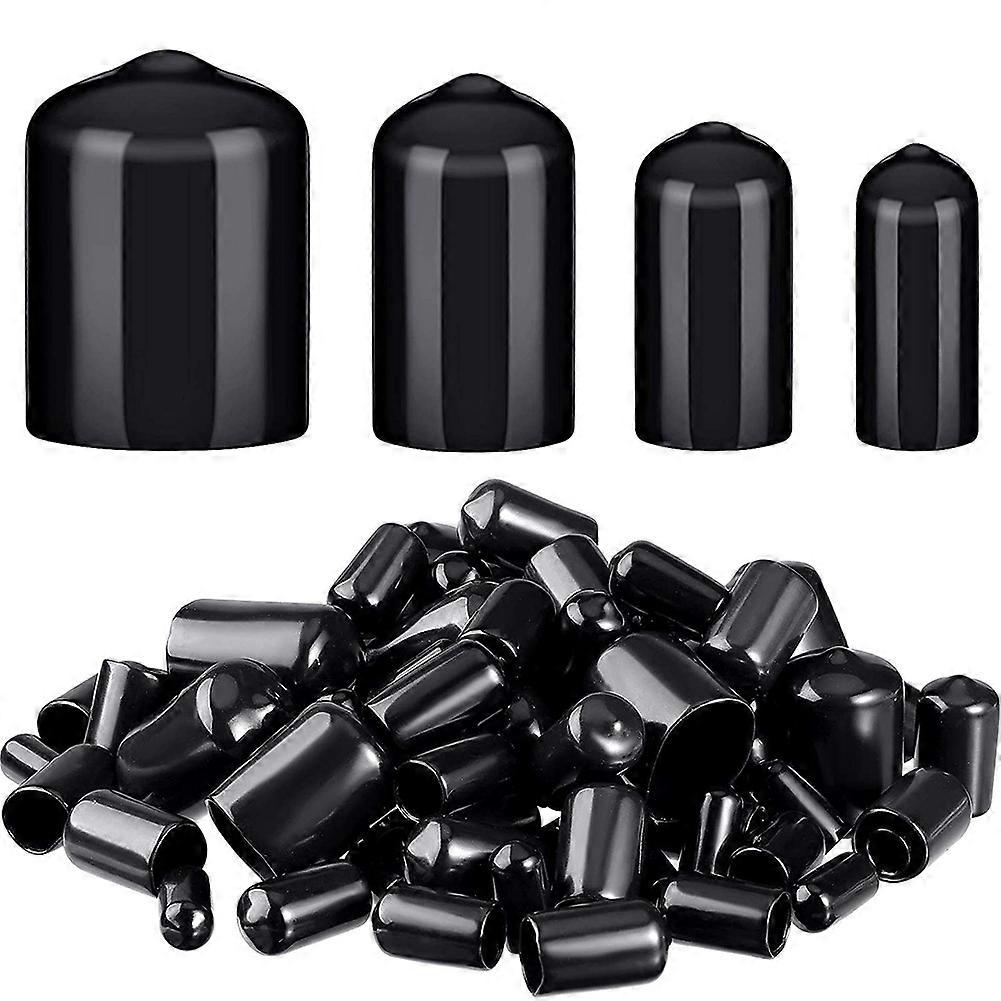 80 Pieces Rubber End Caps Flexible Bolt Covers Screw Caps Thread Protectors in 4 Sizes 1/4 to 3/4 I