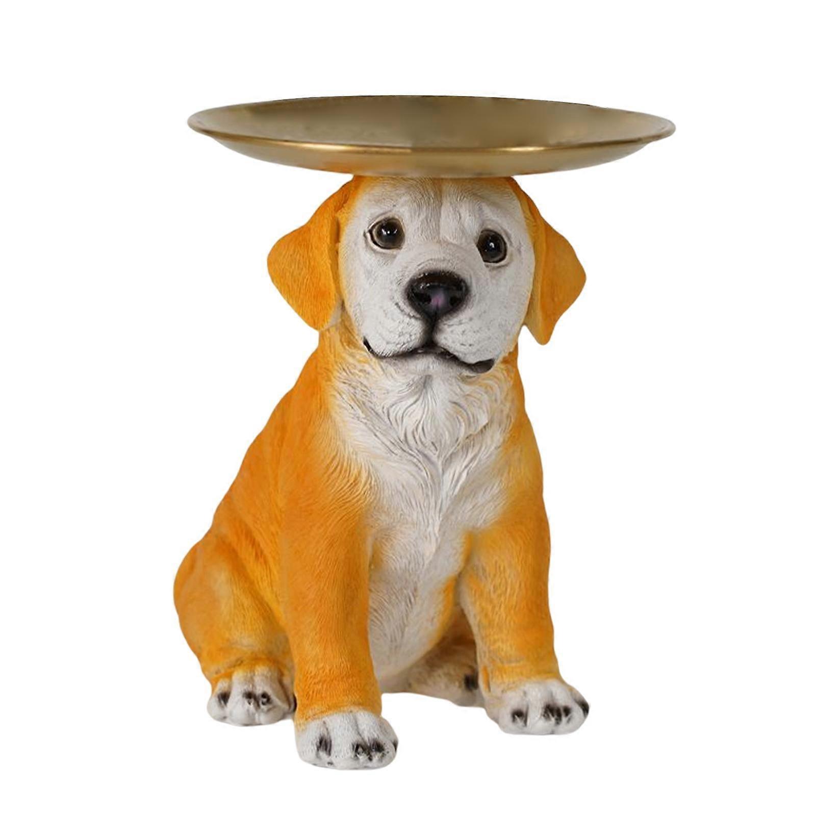 Dog Storage Ornament Decoration Crafts Entrance Key Holder Tray on Head