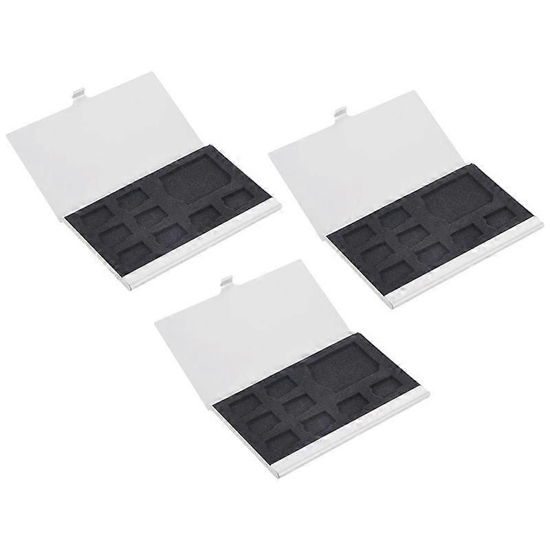 3X 9 -SD/SD Memory Card Storage Holder Box Protector Metal Cases 8 TF&1 SD