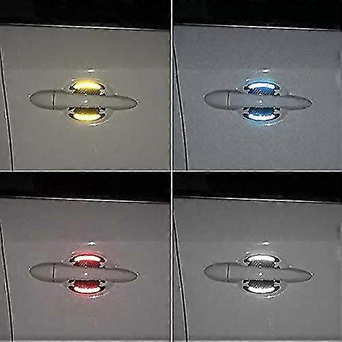 4pcs Car Reflective Sticker Door Handle Door Bowl Protection (red)