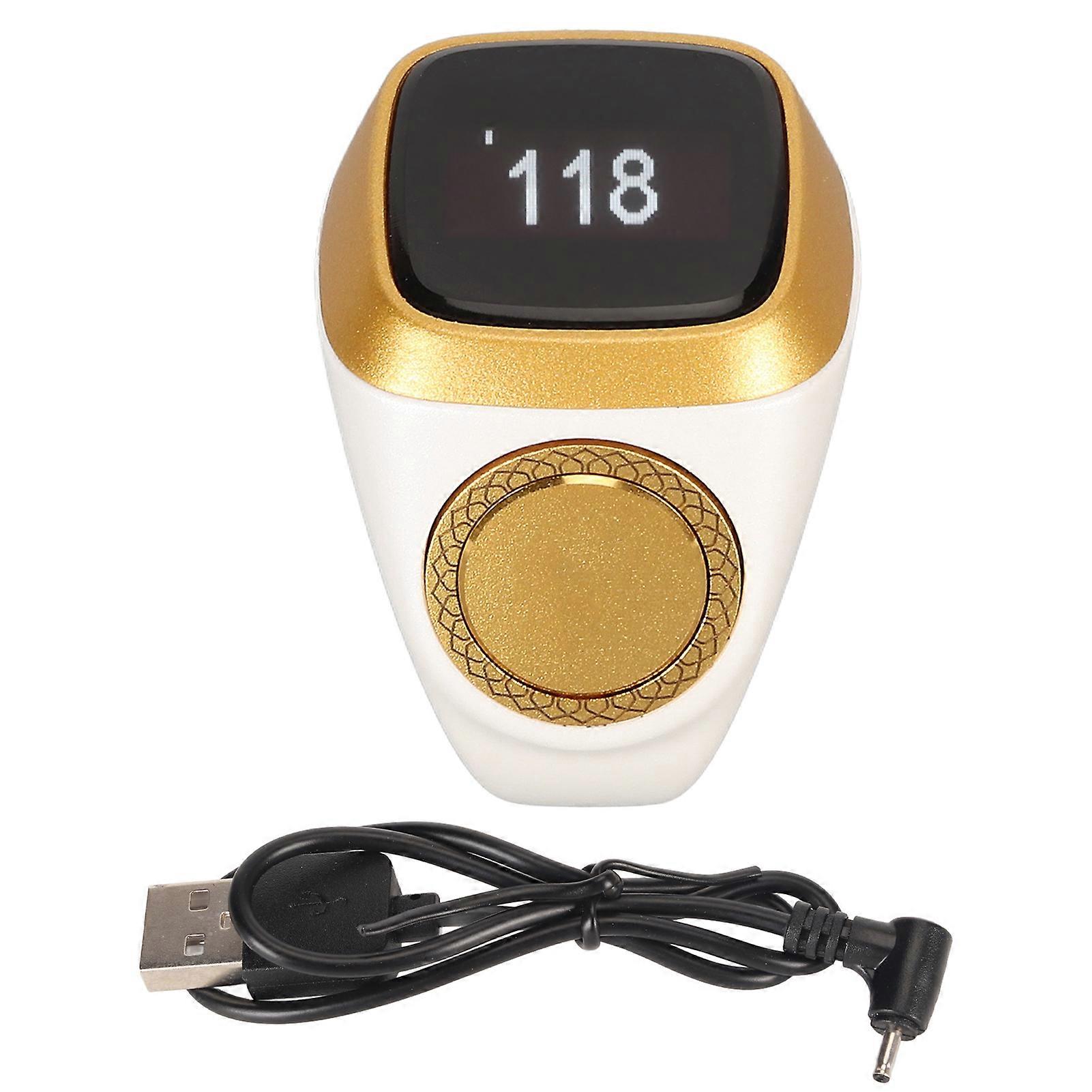 18mm Electronic Counter 0.49in Digital Display Intelligent Counting Finger Ring with Vibration Reminder White