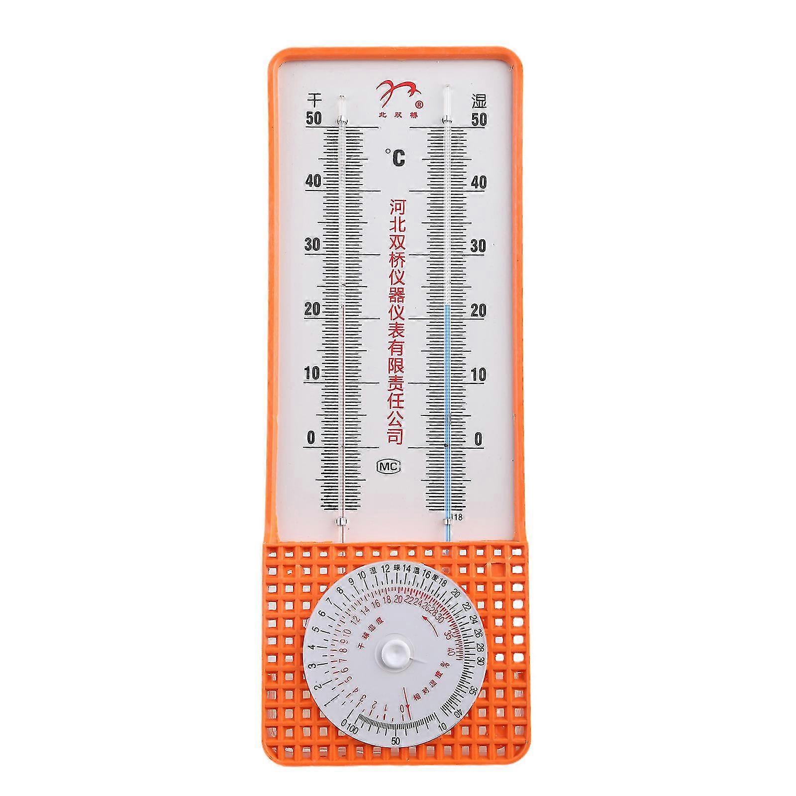 Wet & Dry Bulb Hygrometer Thermometer Wall-Mounted Temperature for Labs Room