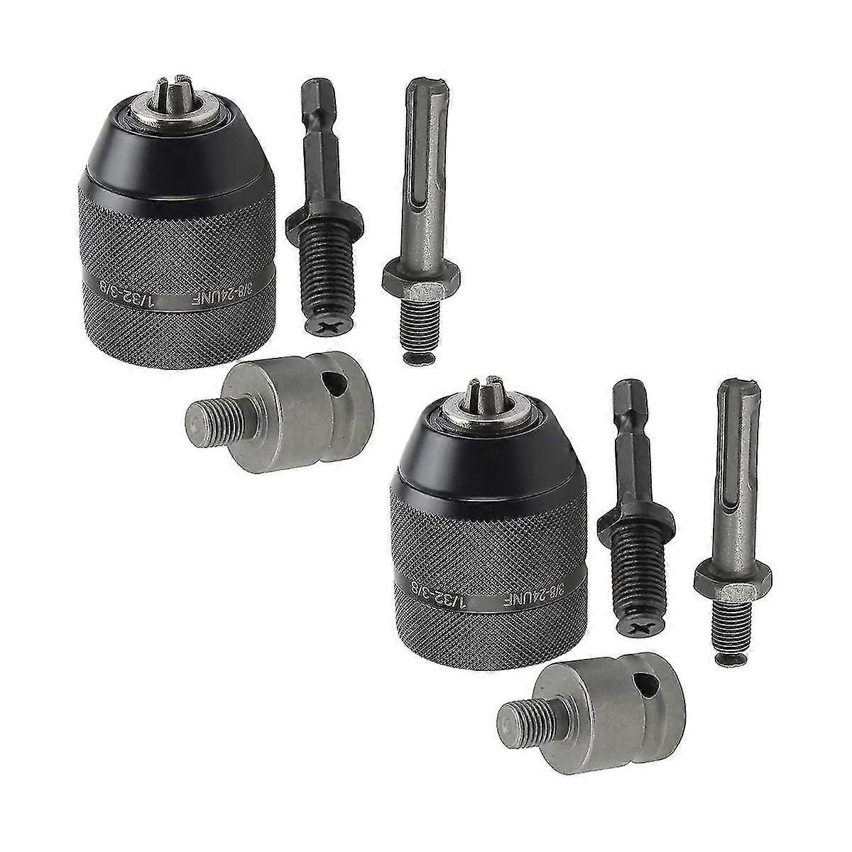 0.8-10mm Professional Keyless Drill Chuck Adapter 3/8inch-24 Thread Quick Change Adapter 1/4inch He