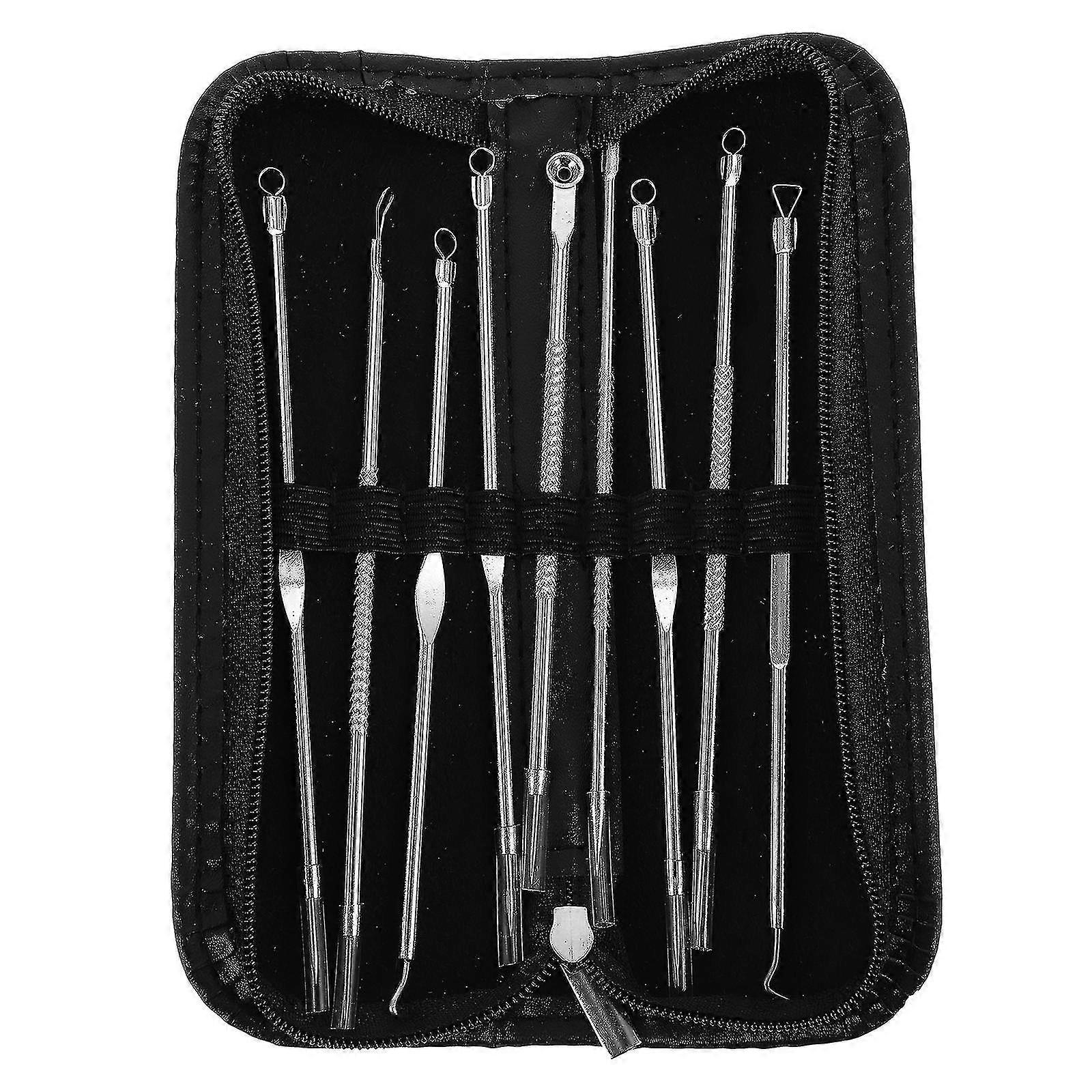 9pcs Blackhead Remover Comedone Extractor Kit Pimple Tool with Storage Case