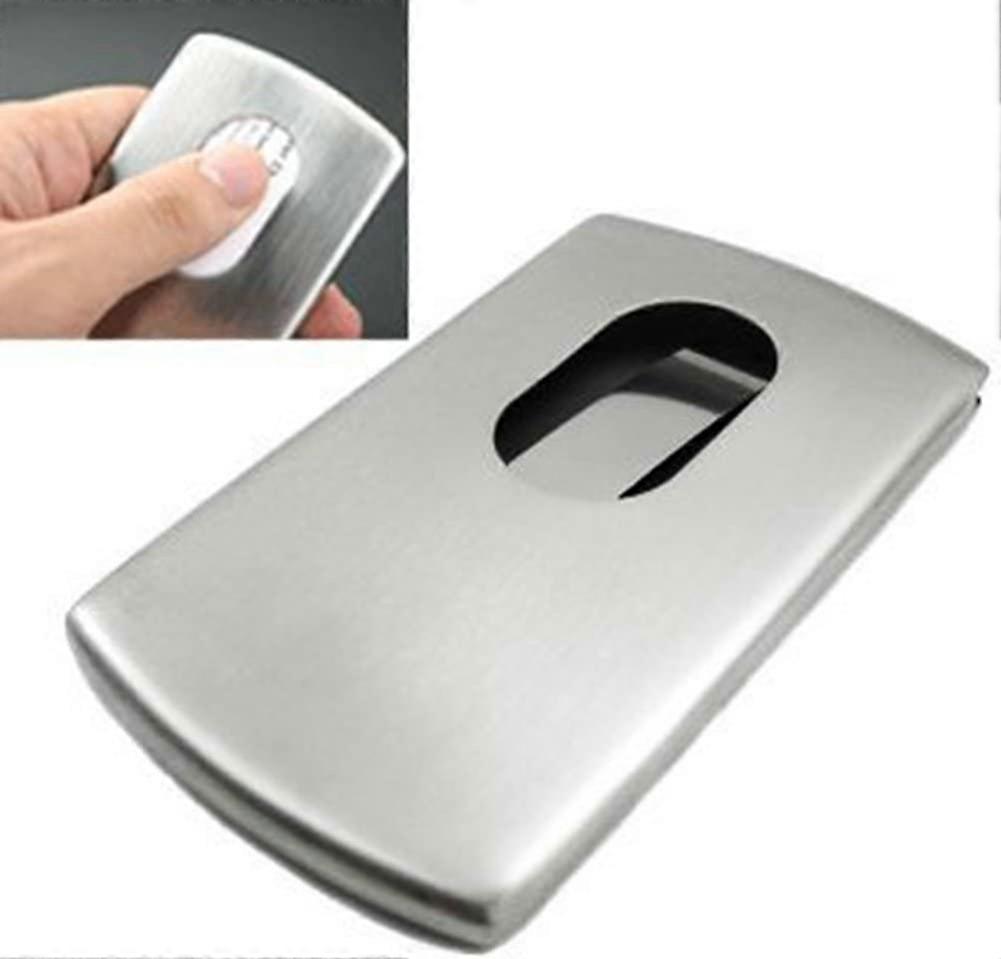 Stainless Steel Wallet Business Name Credit Card Holder (Silver)