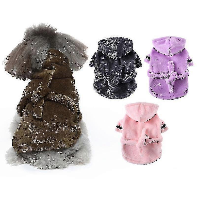 Snabbtorkande husdjursbadrock Super absorberande handduk bomullsrock korall förtjockad husdjurshuva bekväma nattkläder pyjamas