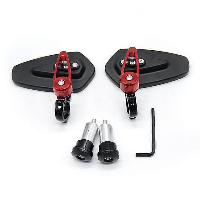7/8in 22mm Universal Motorcycle Aluminum Rear View Black Handle Bar End Side Rearview Mirrors Retrofitting Reversing Mirror