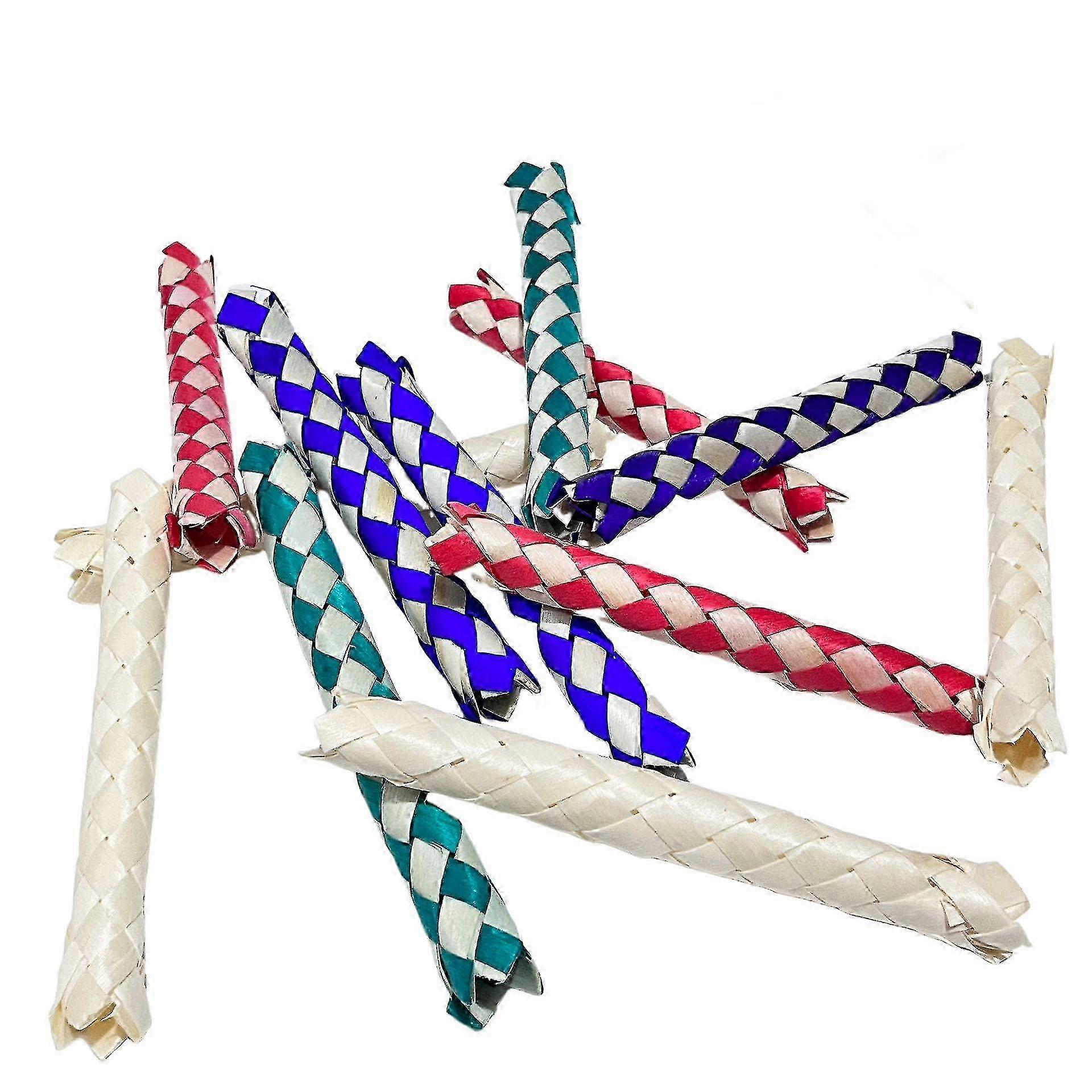 25 Pcs Chinese Finger Traps Classic Bamboo Finger Trap Bird Chew Toy Cool Birthday Party Favors Goodie Bag Stuffers (5 Colors Random) -GSL