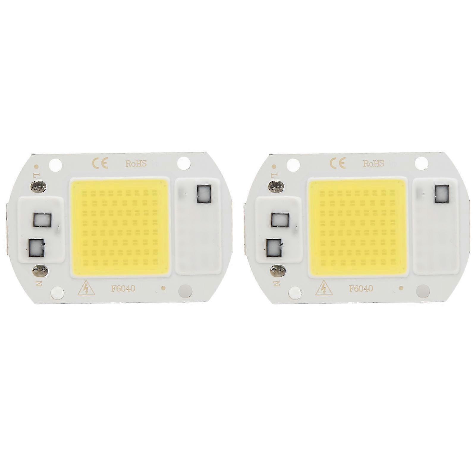 2 Pcs Led Cob Chip High Power Driverless Integrated Smd Lamp Beads Light Efficient Flip Cob Lamp Bead Cold Light 20w
