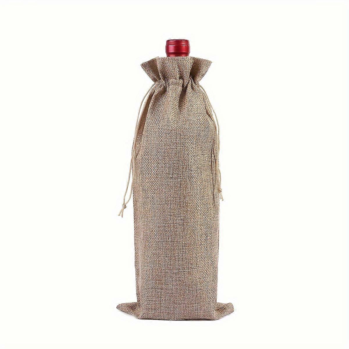 1/5/10pcs, Red Wine Bag Drawstring Bunch Mouth Wine Bottle Bag Linen Wine Bag, Travel Wine Travel Protector, Leak Proof Bottle Travel Sleeve Case, Saf