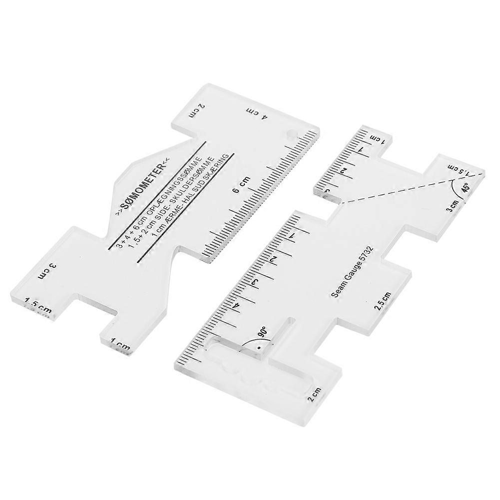 2 x Patch-Work Ruler: Measurement Drawing Stitching Mini Sewing Template