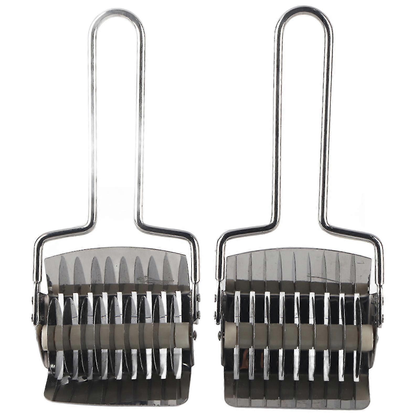 2pcs Dough Noodle Bread Pie Cake Pastry Lattice Roller Bake Cutter - Kitchen Baking Tool