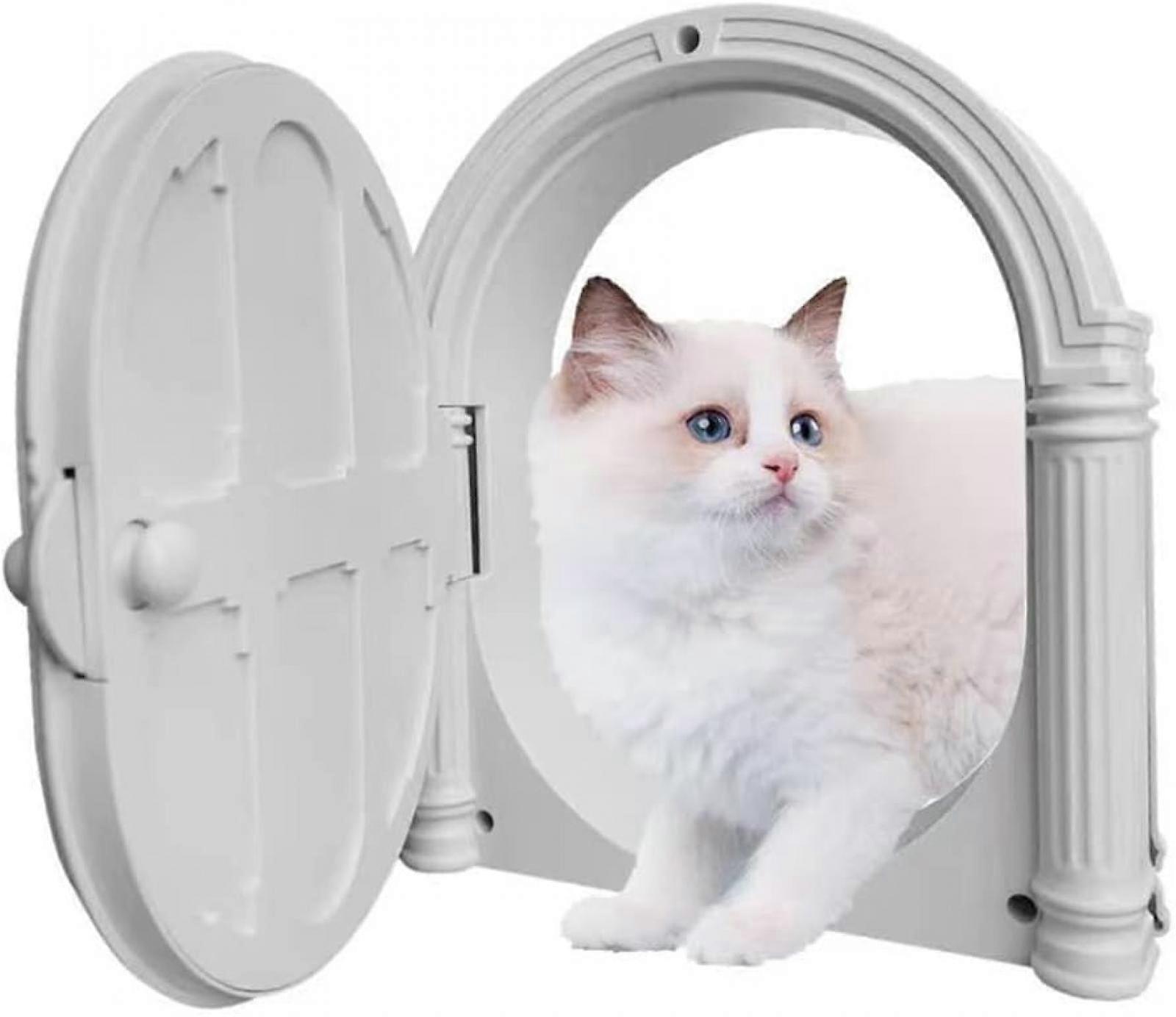 Cat Flaps for Door, Kitty Door for Interior Door, No-Flap Pet