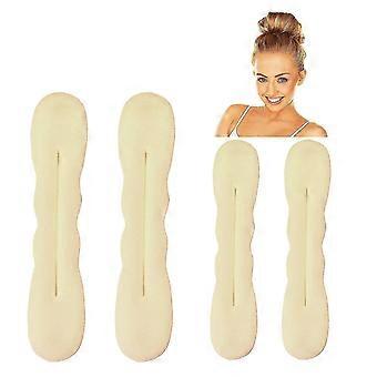 Magic Hair Bun Maker 4 Pack (2 Small, 2 Large) Foam Sponge Buns Shaper Accessories Strong Flexible Reusable