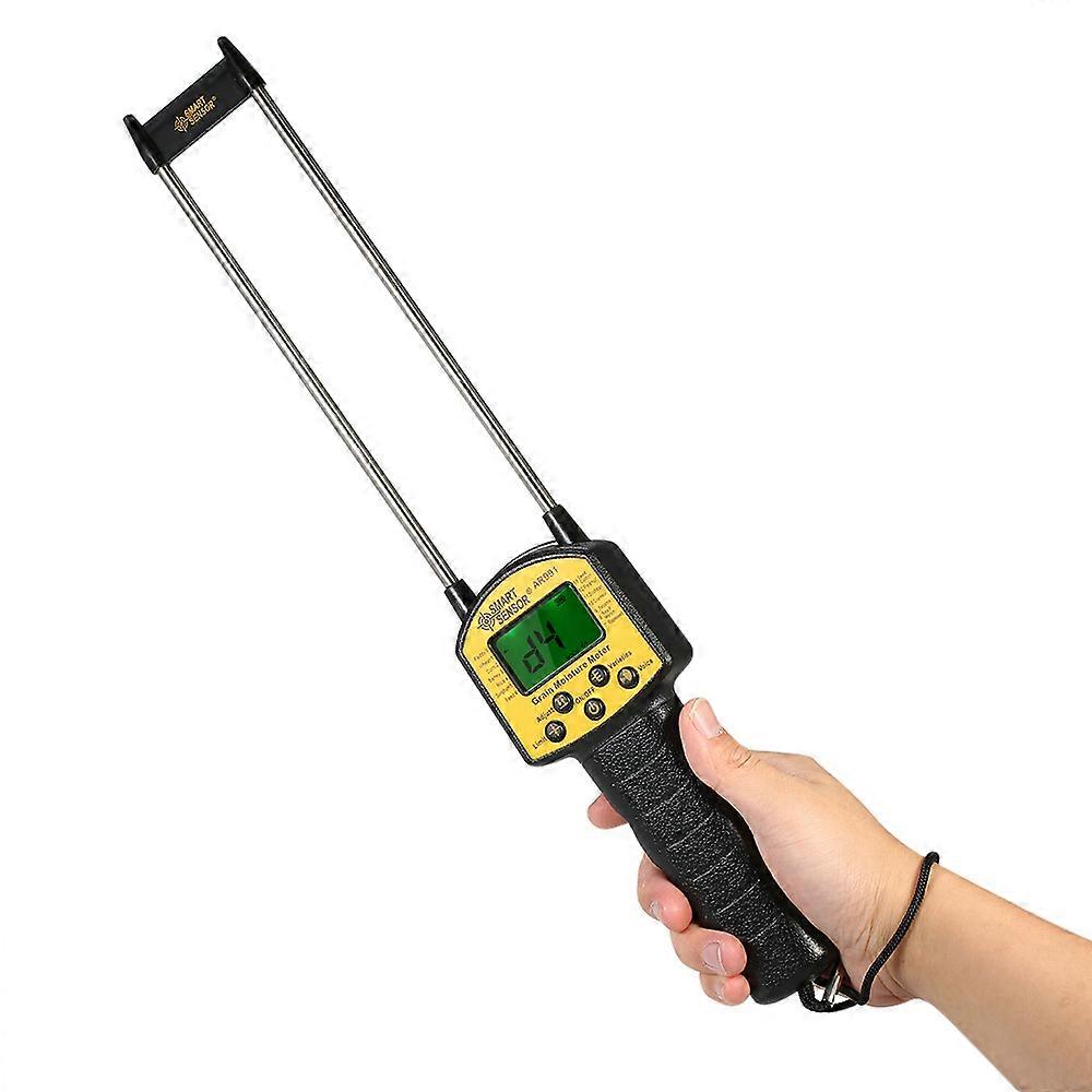 Handheld LCD Digital Grain Moisture Meter Hygrometer with Measuring Probe for Corn Wheat Rice Bean