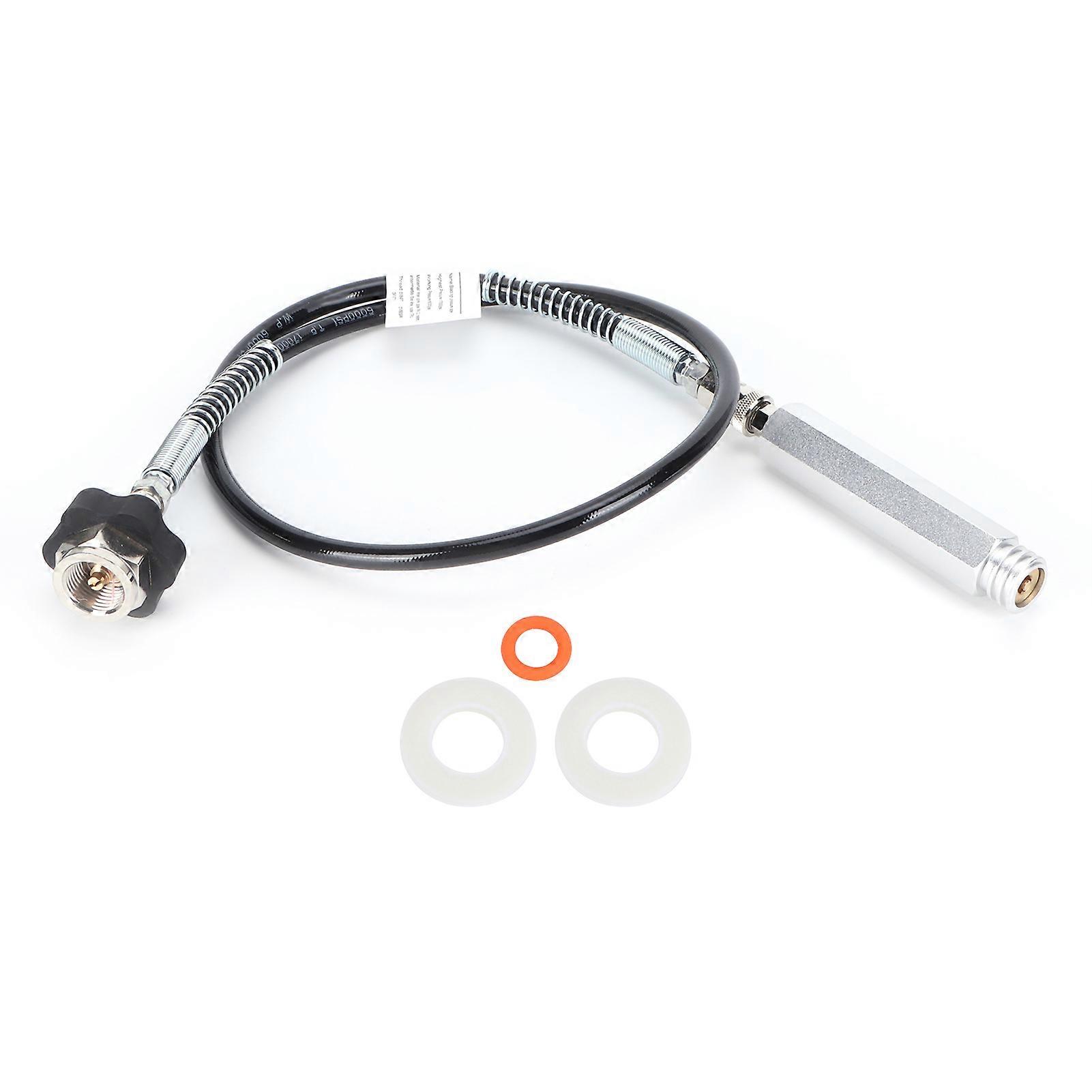 36in Black CO2 Soda Hose Adapter Kit CGA320 TR214 Dual Thread Good Sealing with Mounting Hardware