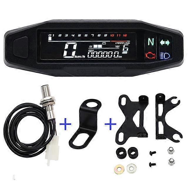 2021 New Universal Moto RPM Tachometer Speedometer Speed Gauge Tacho Meter Digital Odometer Instrument Sensor Set For Motorcycle