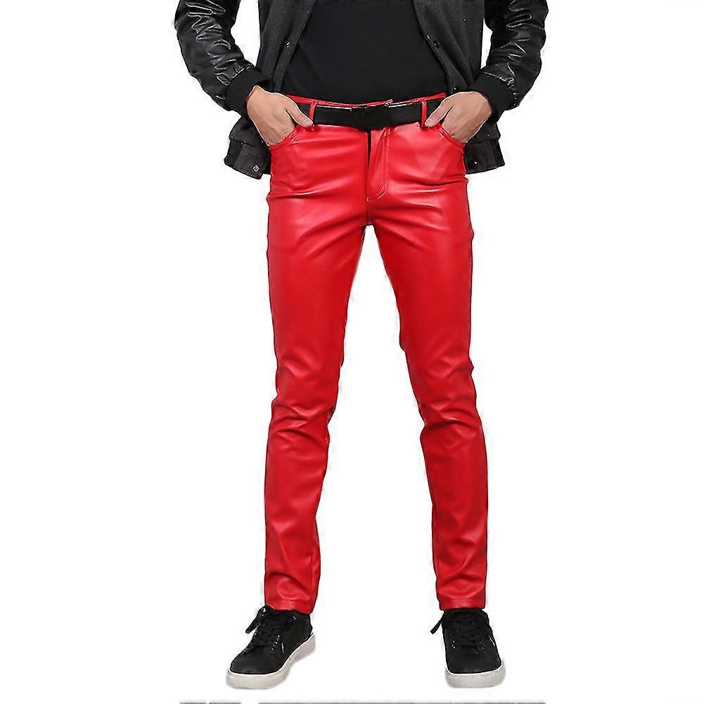 Herren Stretch Tight KunstlederHose