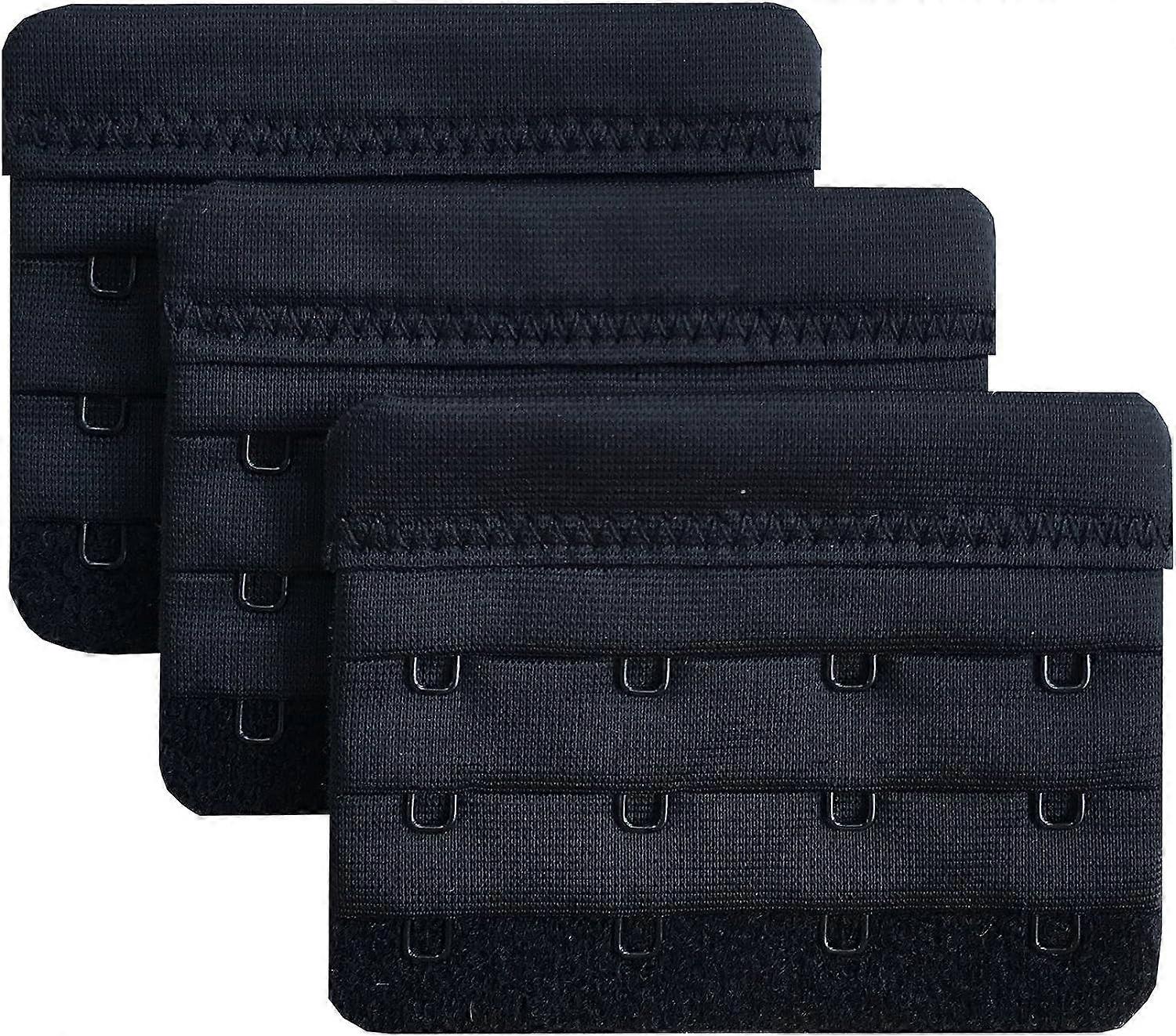 Women's 3 Pack Soft Comfortable Bra Extensions 4 Hooks