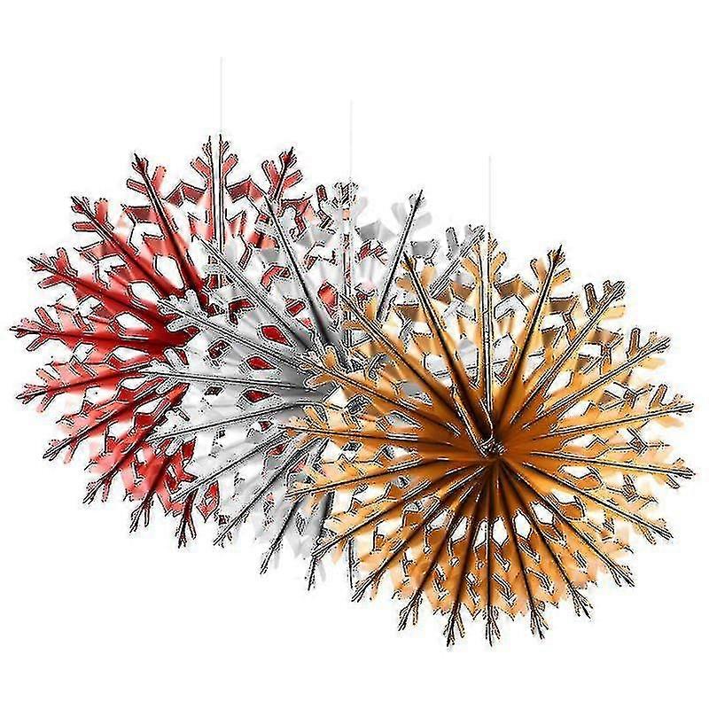 45cm Assorted Color Party Streamers Curtains 3pcs Hollowed-out Plastic Fan Three-dimensional Drawi