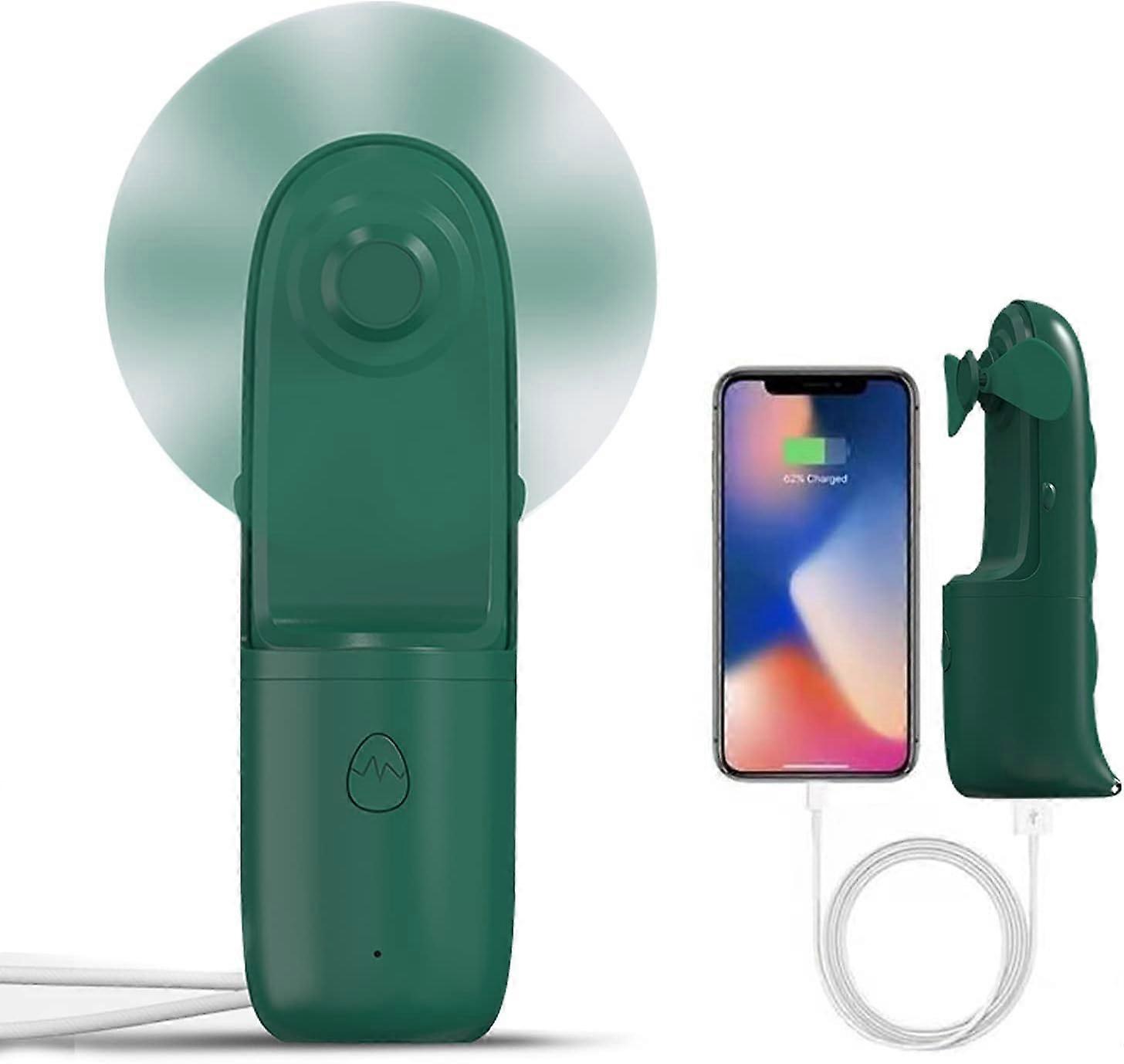 Handheld Fan, Portable USB Rechargeable Small Pocket Fan with 3 Speeds, Battery Operated Fan [Max 18 Hours Working Time] with Batter