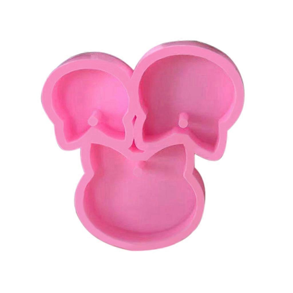 Cat Head Keychain Silicone Mold with Hole Keyring Pendant Handmade Mold