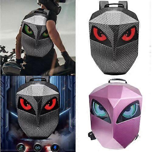 Carbon Fiber Motorcycle LED Knight Backpack Laptop Bag DIY Programming Backpack