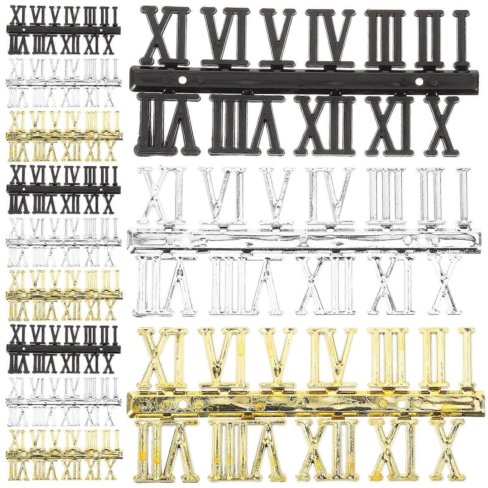 12 pcs Clock Roman Number DIY Clock Numbers Replacement Clock Numerals Wall Clock Numbers