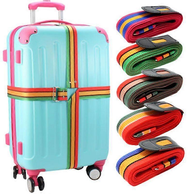 4.2-meter Travel Box Binding Strap, Checked Reinforcement Strap, Luggage Strap, Packaging Strap, Cross Strap, Red, Yellow, And Blue Strap Tw