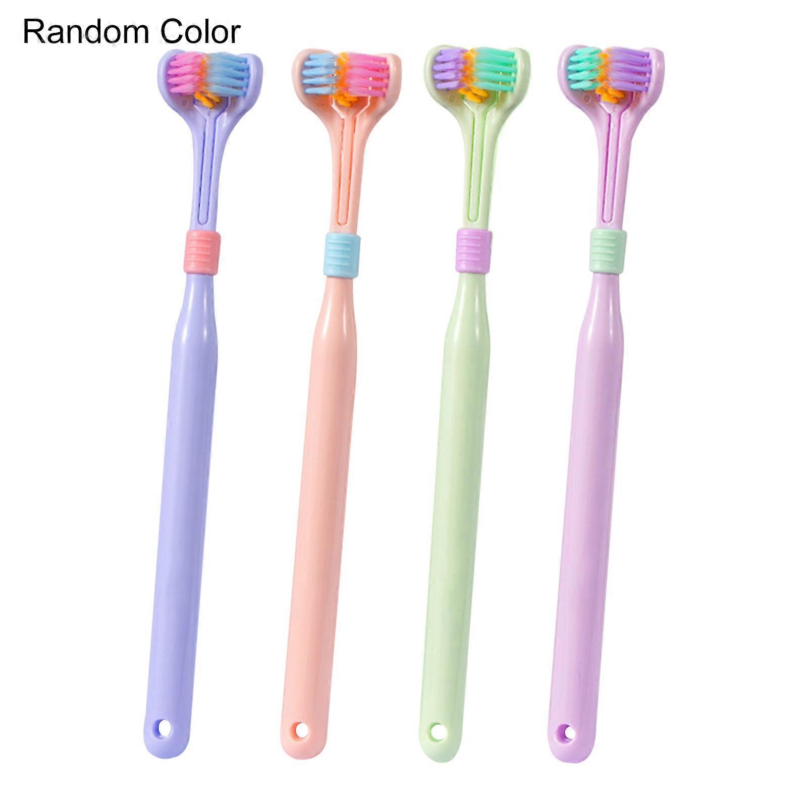 Innovative Toothbrush Easy Use Random Color Three Sided Efficient Oral Care Brush for Home