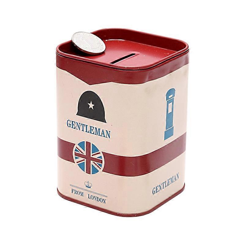 Piggy Bank Large Capacity Decorative Unbreakable Metal Cartoon Square Coin Saving Can for Home Qinhai