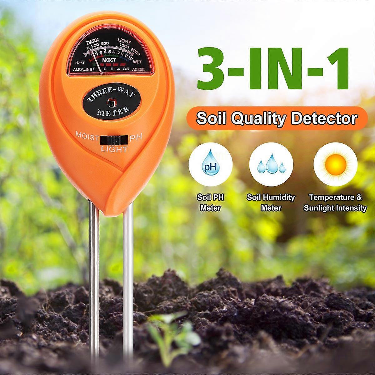 Soil PH Tester 3 In 1 PH Light Moisture Acidity Tester Soil Tester Moisture Meter Plant Soil Tester Humidity Monitor Detector