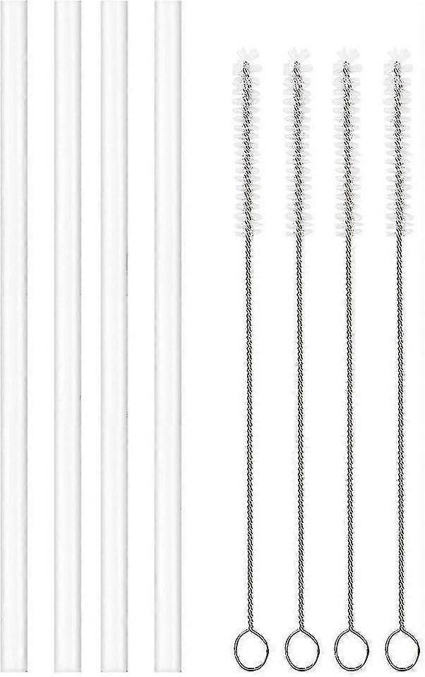 [4 Pack] Straws Compatiblement Compatible Hydroflask Wide Mouth Bottle Straw Lid, 4 Bpa-free Straws And 4 Straw Cleaning Brushes