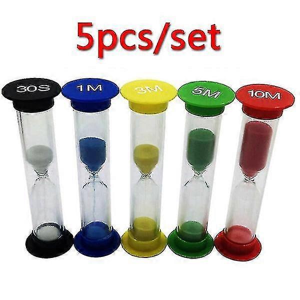 5pcs/ 30 Seconds/1/3/5/10 Minutes Hourglass Timer (multicolor)