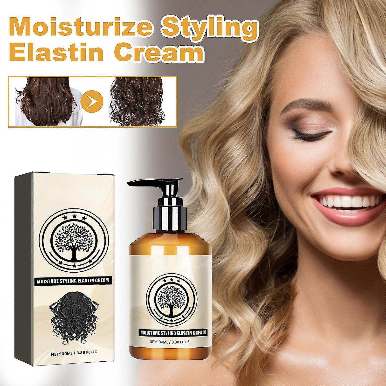 Long-Lasting Styling Moroccan Volume Moisturizing Elasticity, Moroccan Hydrating Styling Cream, Morocco Moisture Styling Elastin 100ml