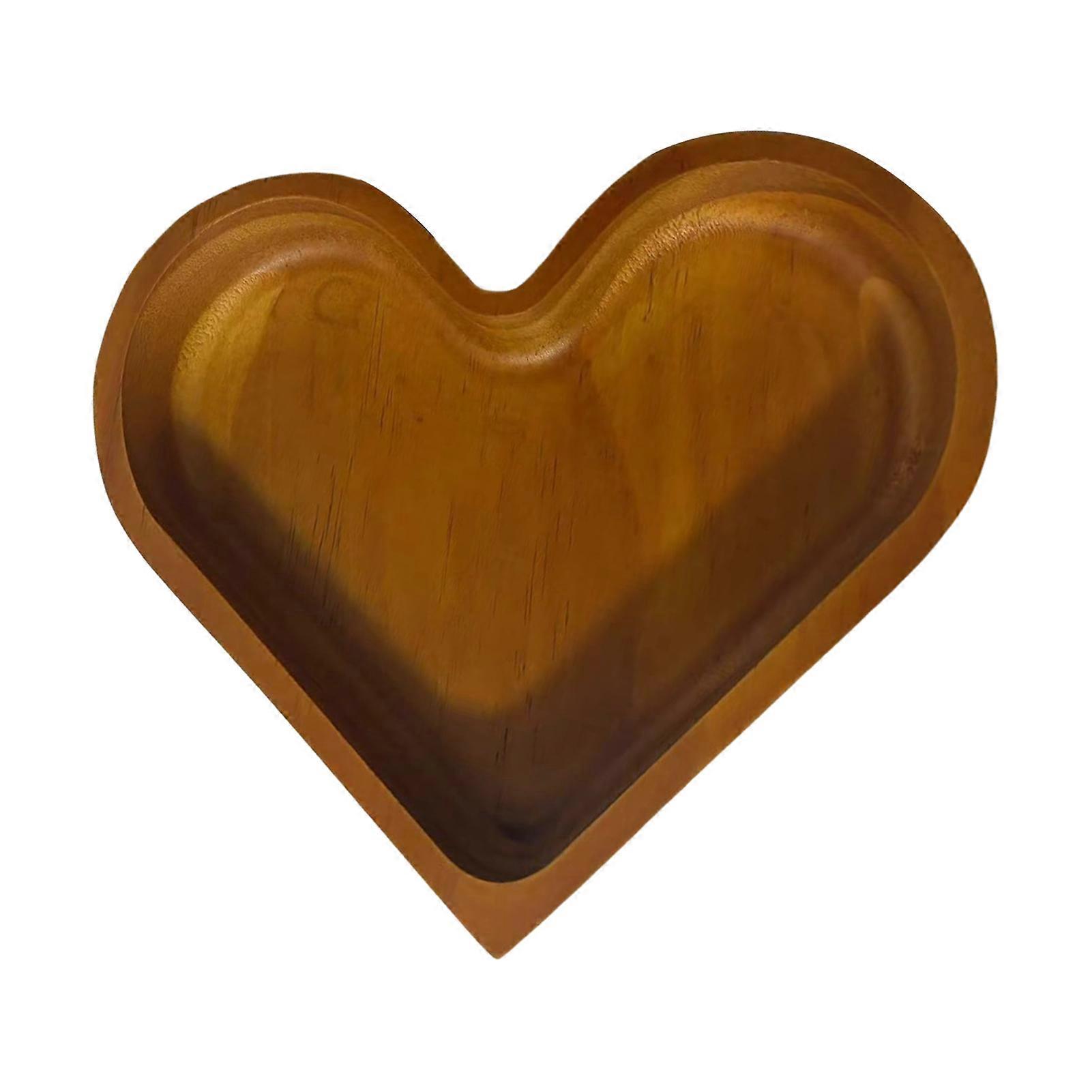 1/4Pcs Wood Fruit Tray Heart-shaped Walnut Nut Tray Snack Dessert Platter Stackable Multi-purpose Serving Tray for Dining Table