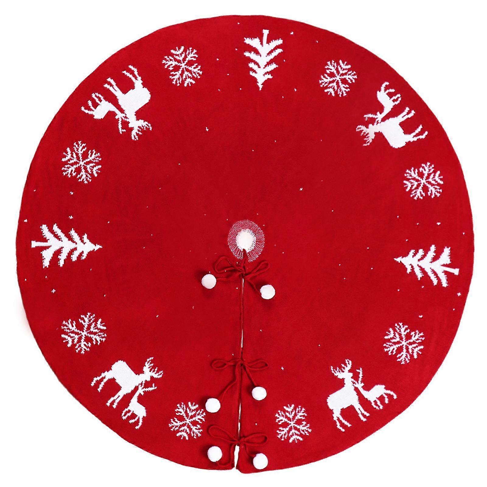 Ornamento de Saia de Árvore de Tricô de 48 Polegadas Capa Macia para Exterior Interior Festivo
