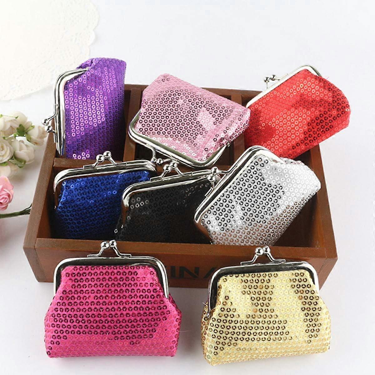 Sparkly Coin Purses - Mini Sequin Coin Purses for Girls, 6 Pack in Assorted Colors, Perfect Christmas Gift